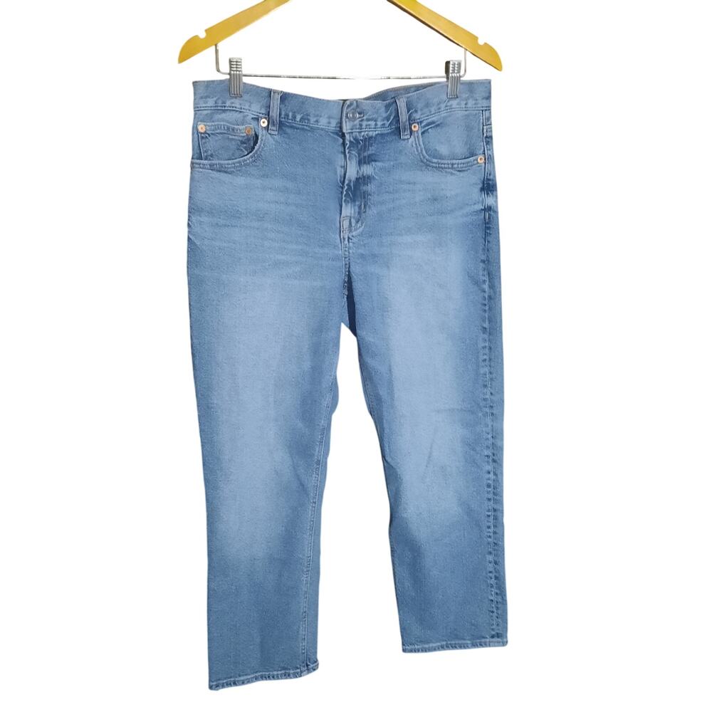 American Eagle Stretch Womens High Rise Straight 5 Pocket Jeans Size 10 X Short